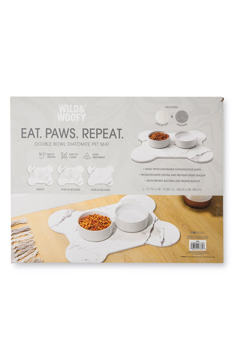 Core Home Double Bowl Diatomite Pet Mat, Alternate, color, Marble