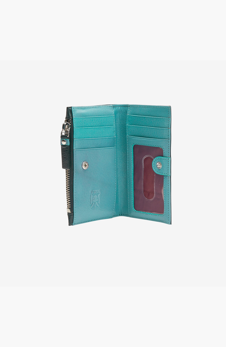 Tusk Siam Slim Card Case with Zip Coin Pocket, Alternate, color, Black / French Blue
