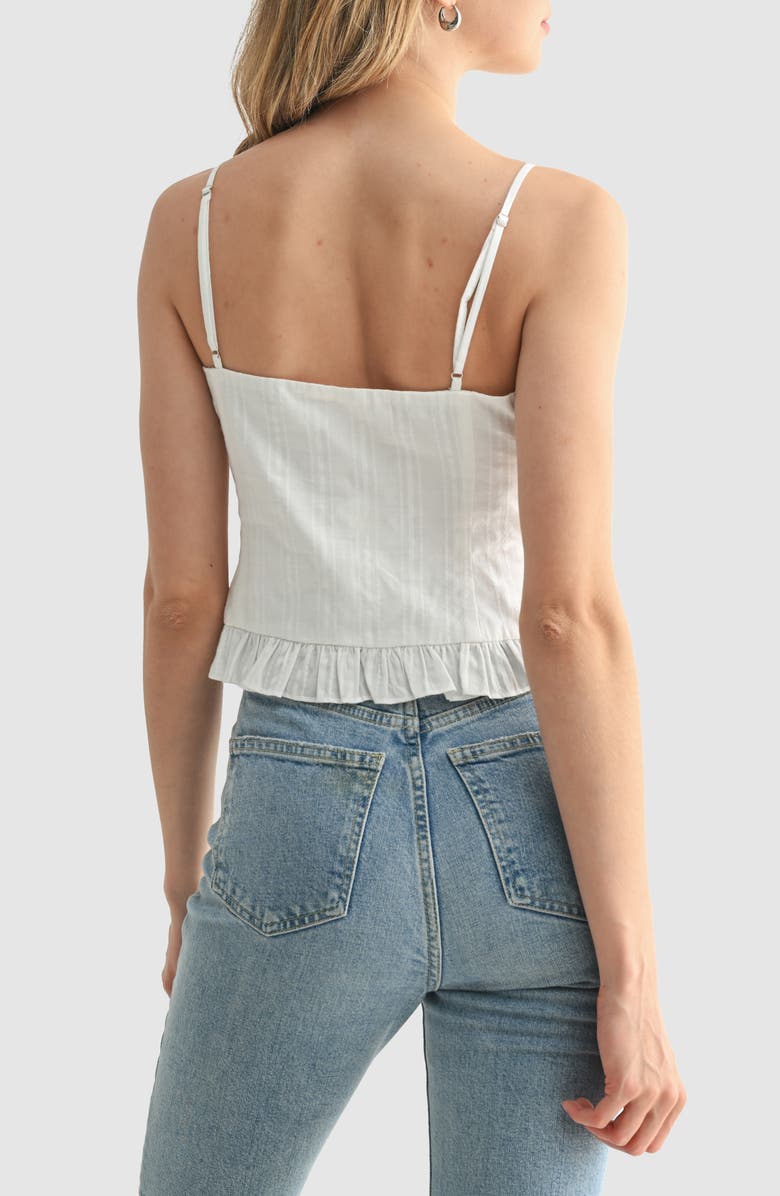 All in Favor Bow Detail Button Camisole, Alternate, color, White