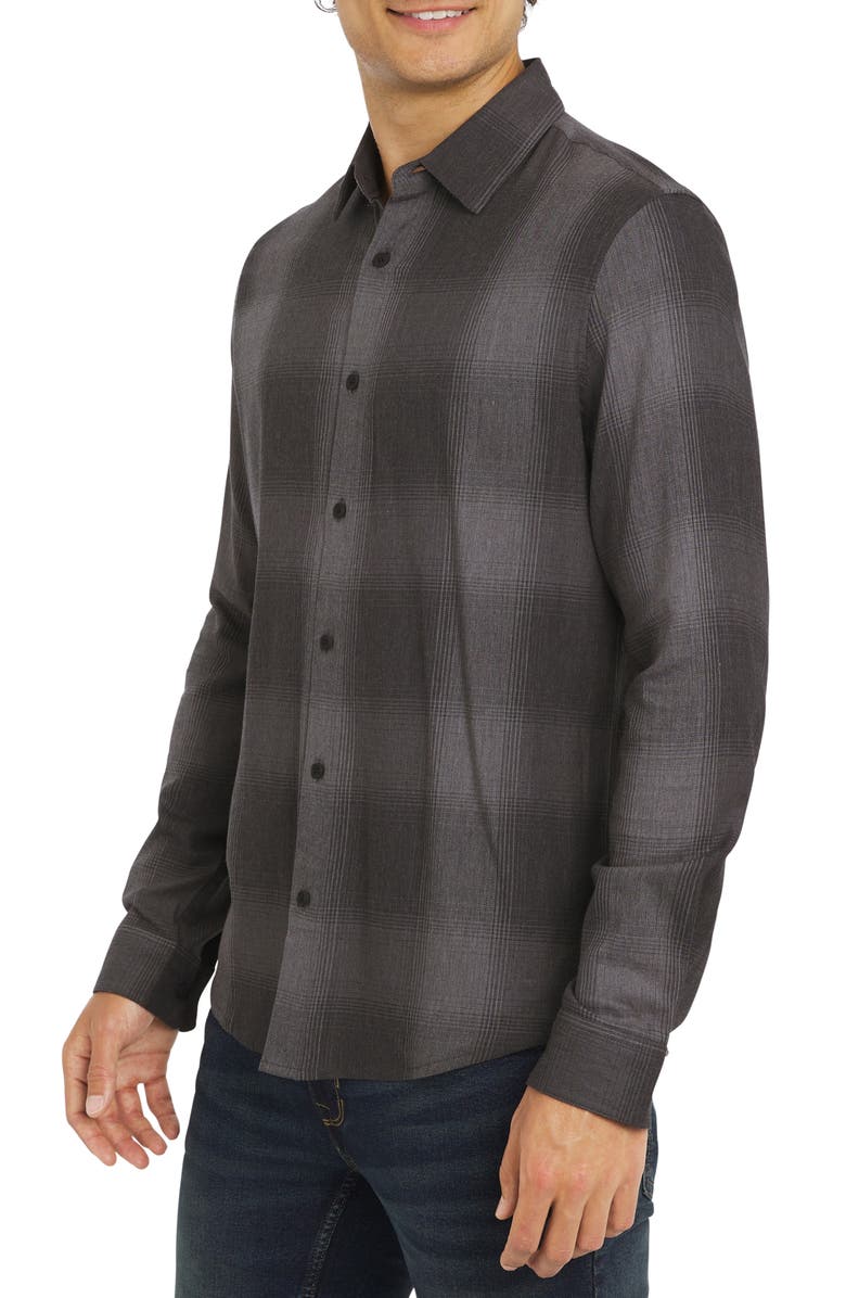 DKNY SPORTSWEAR Plaid Button-Up Shirt, Alternate, color, Black