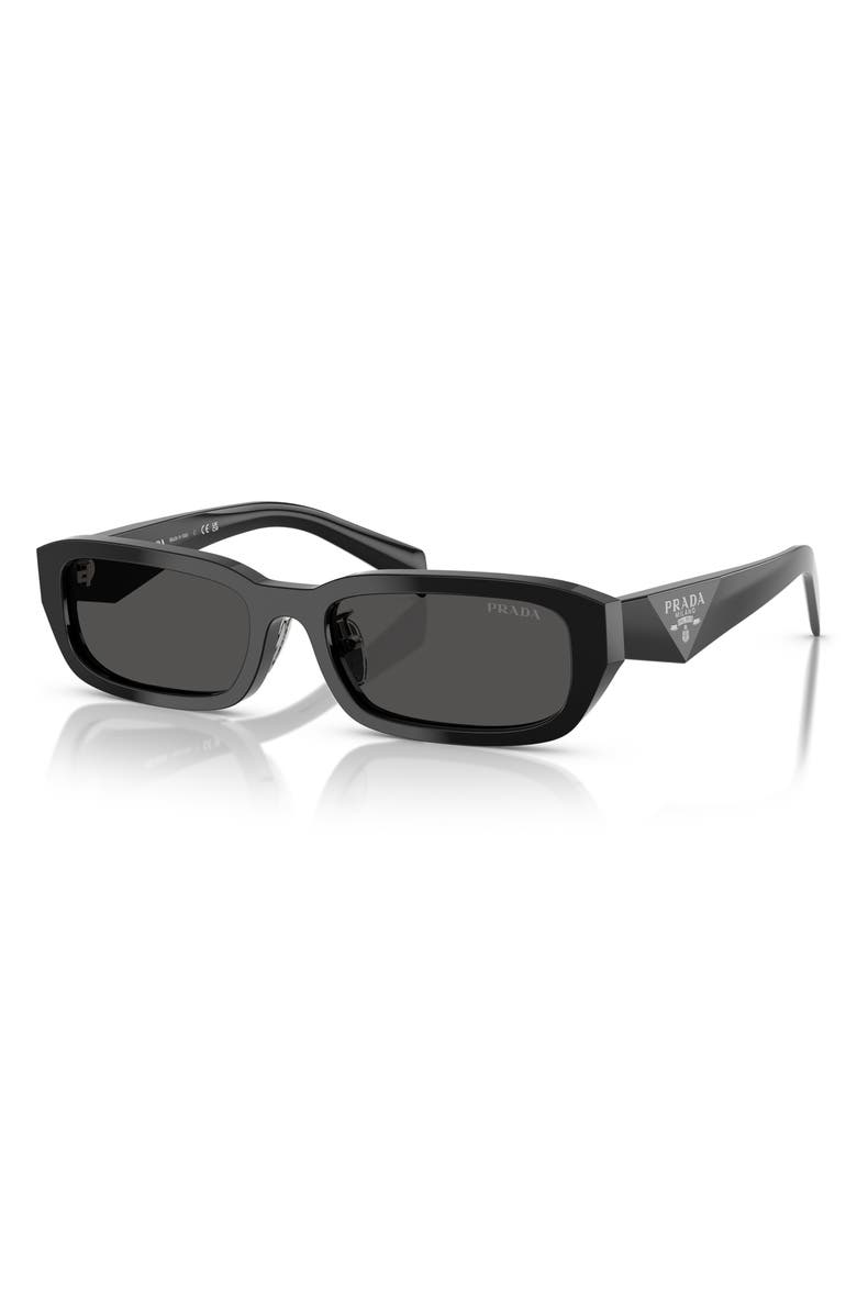 Prada 55mm Rectangular Sunglasses, Alternate, color, Dark Grey