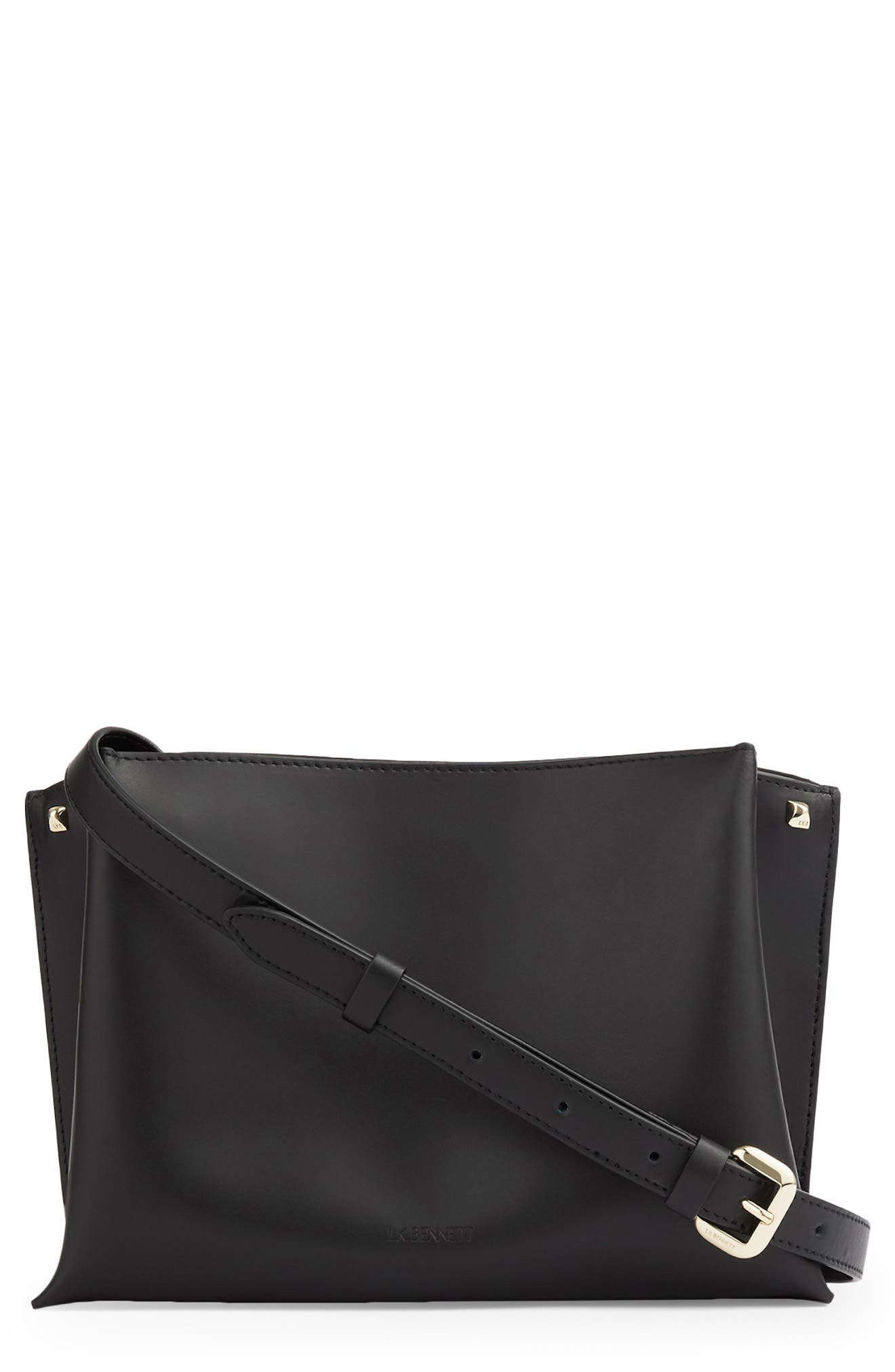 LK Bennett Evie Leather Crossbody Bag, Main, color, 