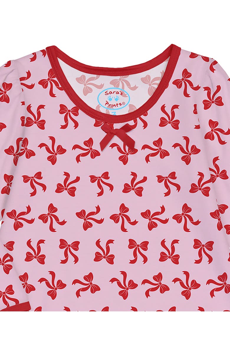 Long Sleeve Classic Nightgown, Alternate, color, Red Bows