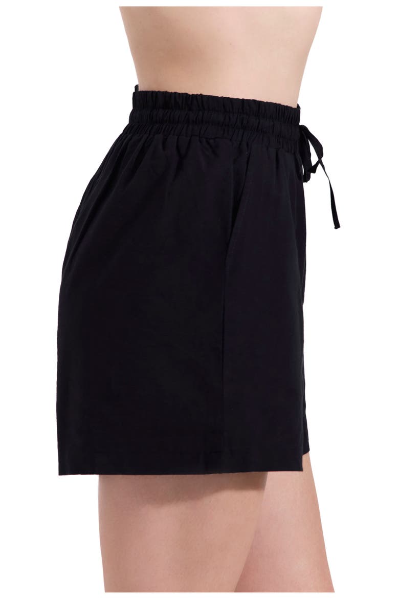 Amalfi Lace Drawstring Short Cover-Up, Alternate, color, Black