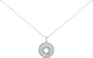 Haus of Brilliance Sterling Silver 1 1/6 Cttw Diamond Openwork Medallion Pendant Necklace