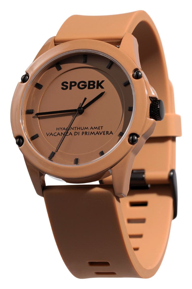 Sandhill Silicone Strap Watch, 42mm (Nordstrom Exclusive), Main, color, BROWN