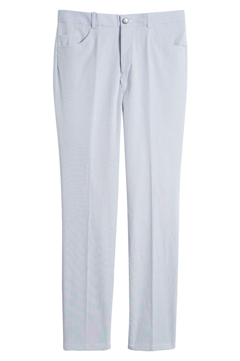 Pinstripe Five-Pocket Taper Leg Pants, Alternate, color, BLUE