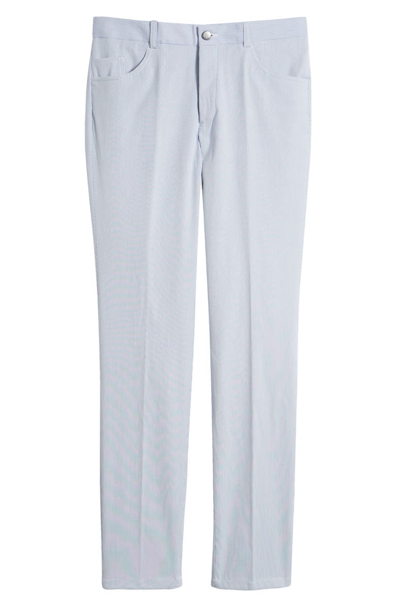 Jack Victor Pinstripe Five-Pocket Taper Leg Pants, Alternate, color, Blue