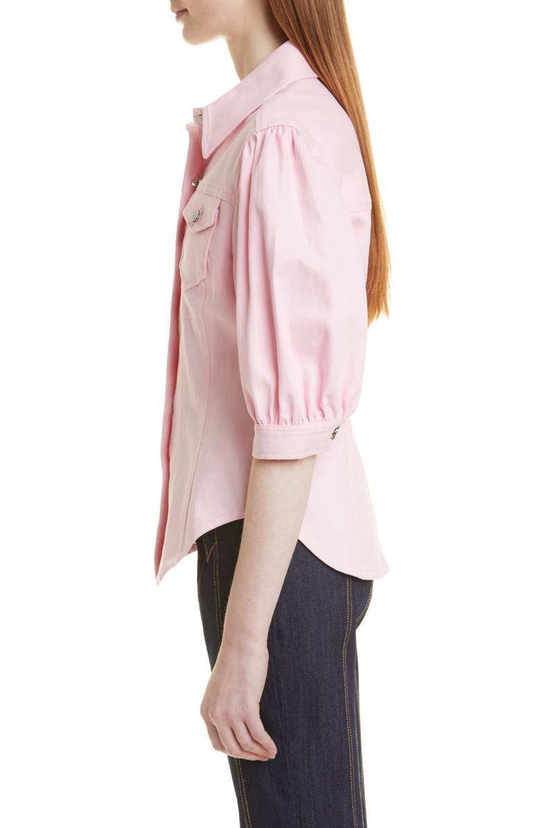 Cinq à Sept Louis Puff Sleeve Cotton Blend Jacket, Alternate, color, 