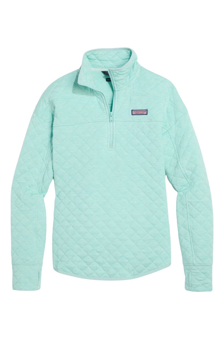vineyard vines Dreamcloth<sup>®</sup> Quilted Shep Half Zip Pullover, Main, color, Aqua Haze Heather