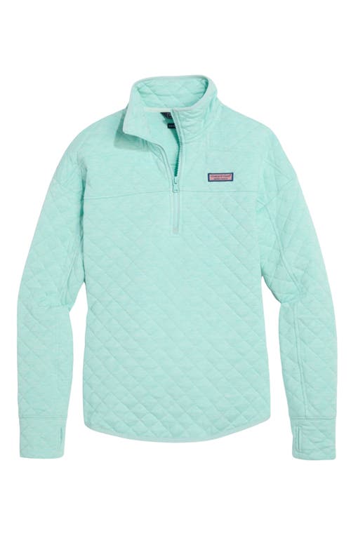 Vineyard Vines Dreamcloth® Quilted Shep Half Zip Pullover In Aqua Haze Heather