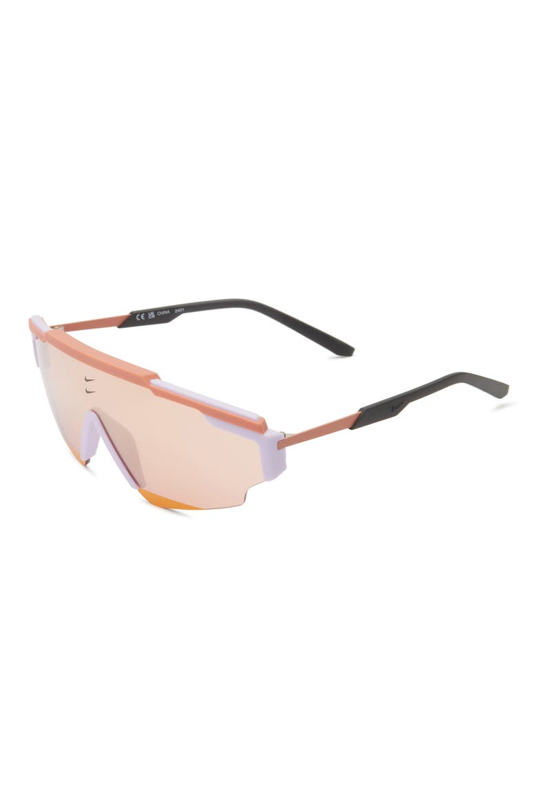Marquee Edge 64mm Oversize Shield Sunglasses, Alternate, color, LILAC BLOOM / ROSE GOLD