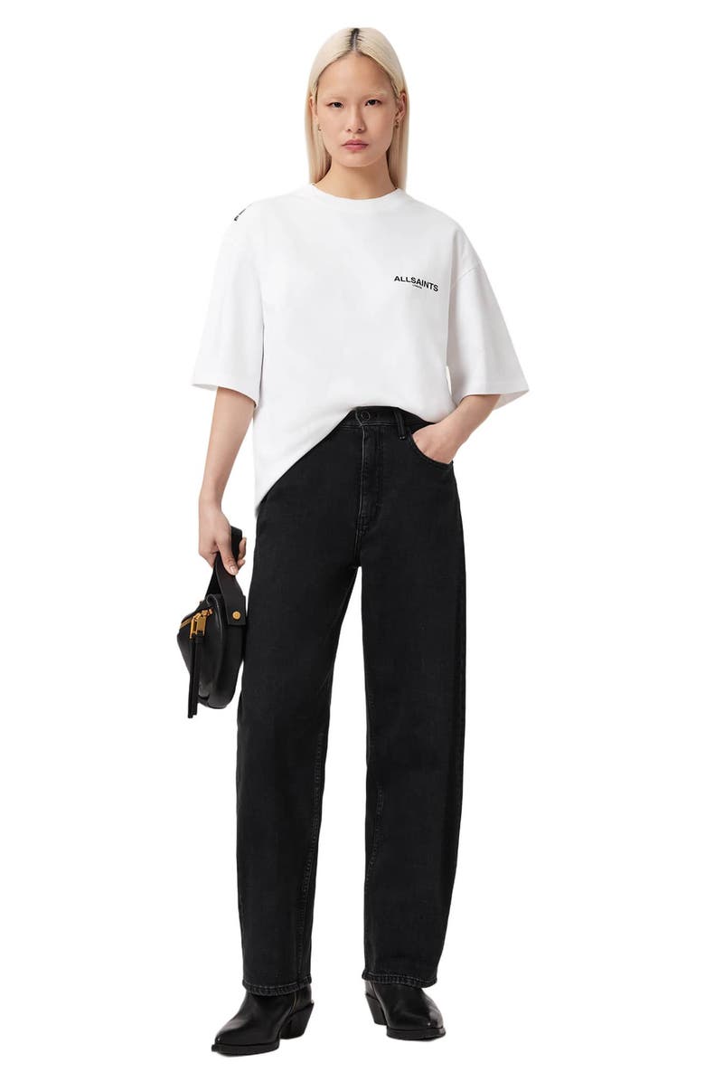 AllSaints Swoop Amelie Oversize Cotton Graphic T-Shirt, Alternate, color, Optic White