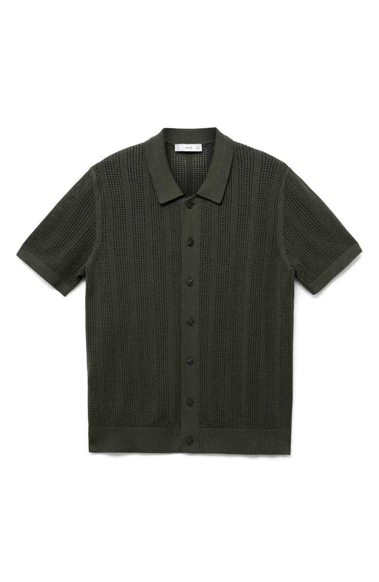 MANGO Stripe Open Stitch Button-Up Shirt, Alternate, color, 