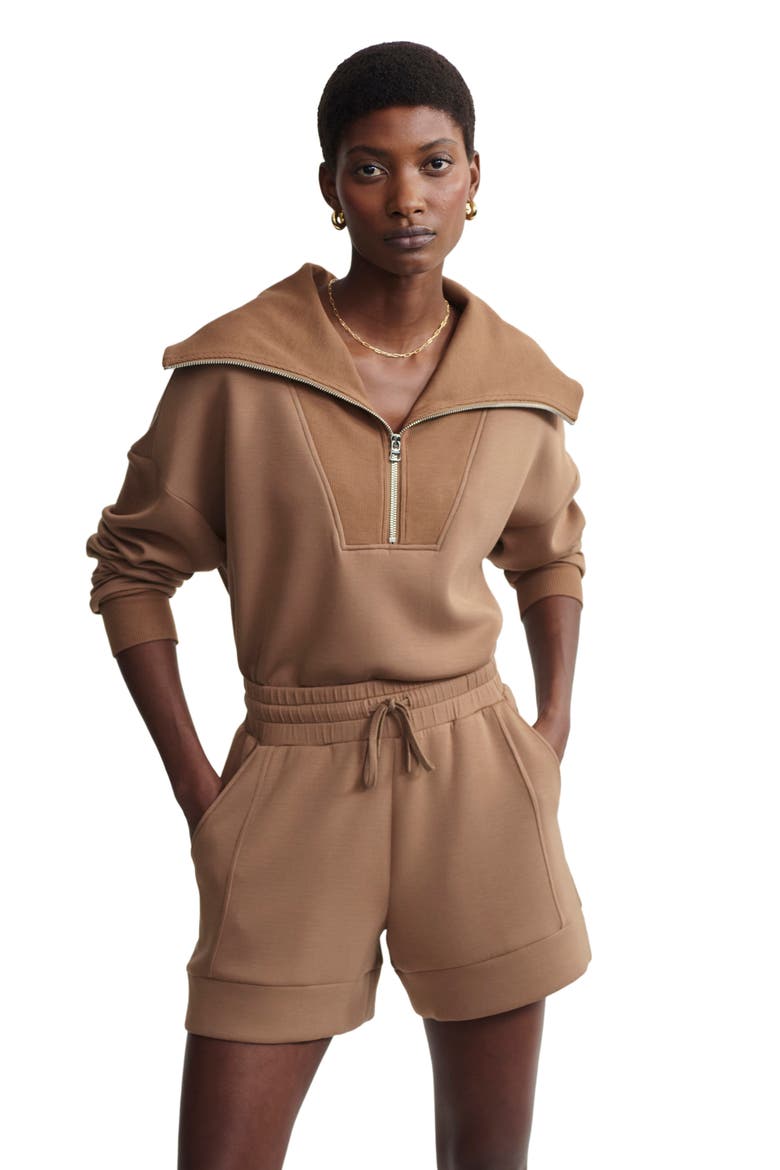 Atrium High Waist Shorts, Alternate, color, GOLDEN BRONZE