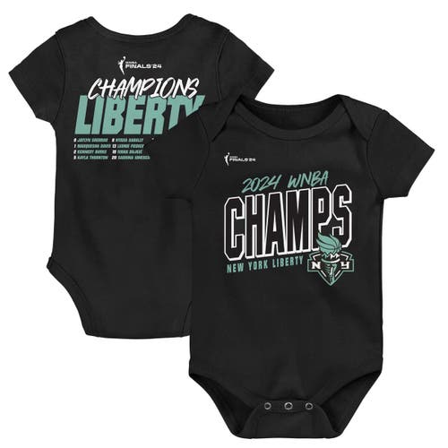 Outerstuff Kids'  Newborn Black New York Liberty 2024 Wnba Finals Champions Roster Bodysuit