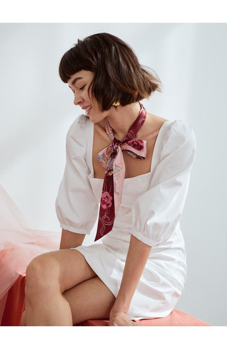 Lost Pattern "Dream" Silk Twill Neck Bow, Alternate, color, Ruby Red