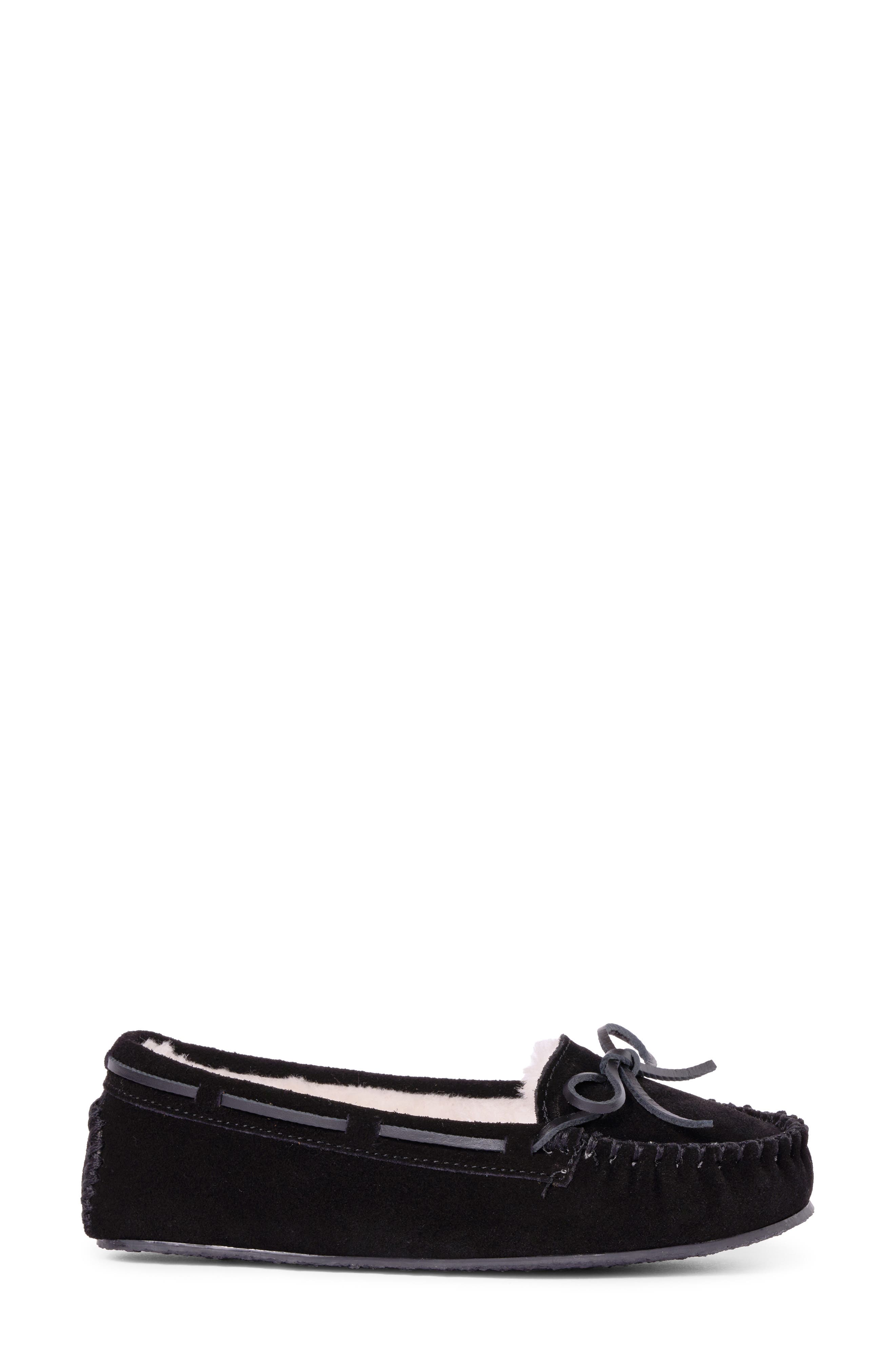 Minnetonka Cally Slipper, Alternate, color, Black Suede