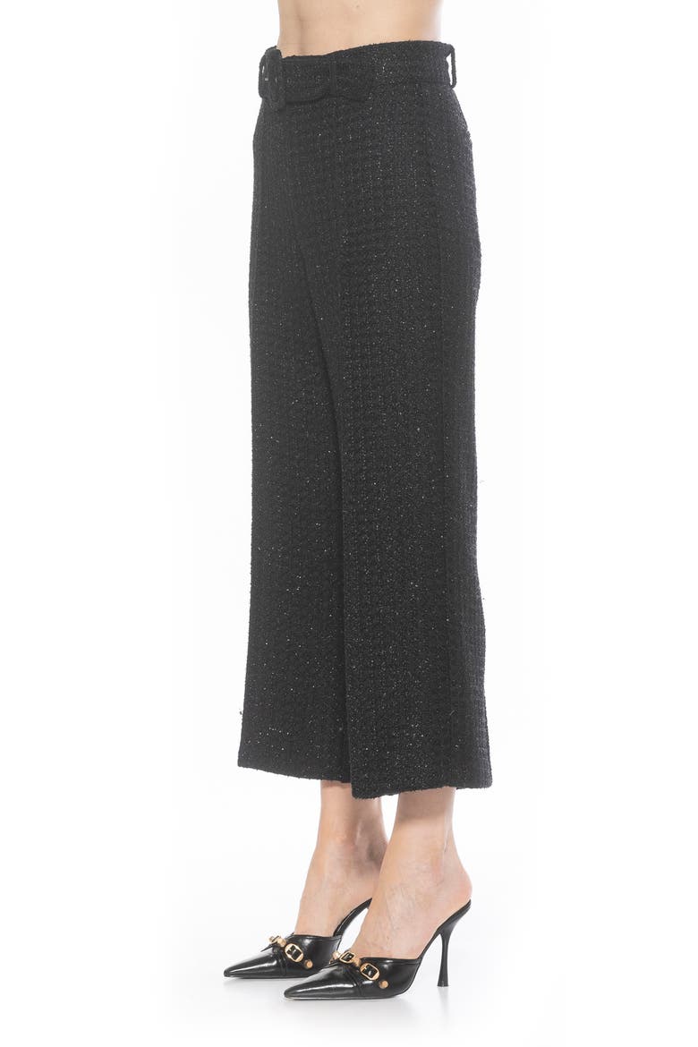 Caden Tweed Wide Leg Pants, Alternate, color, BLACK
