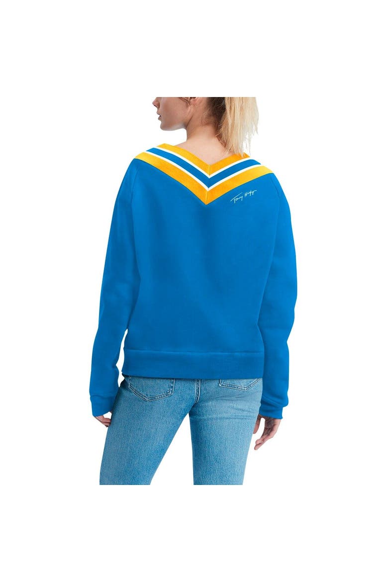 Women's Tommy Hilfiger Powder Blue Los Angeles Chargers Heidi Raglan V-Neck Sweater, Alternate, color, Powder Blue