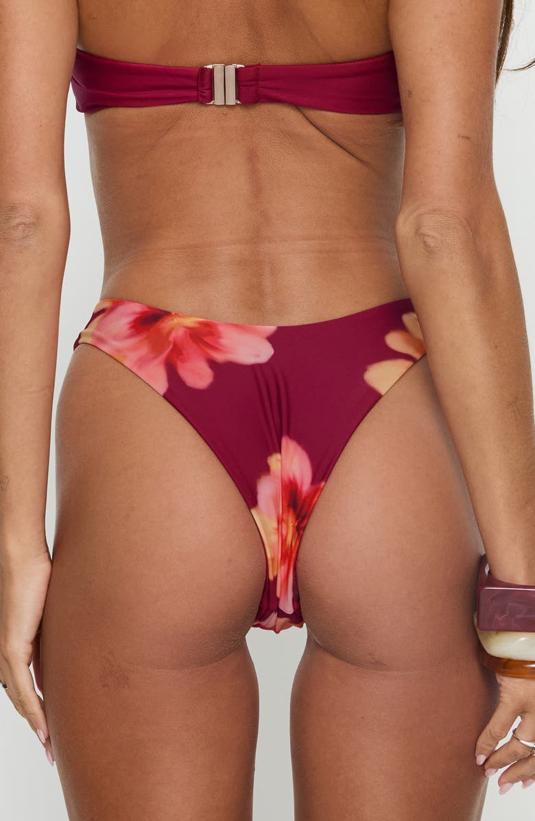 Princess Polly Candy High Cut Bikini Bottoms, Alternate, color, Burgundy Floral