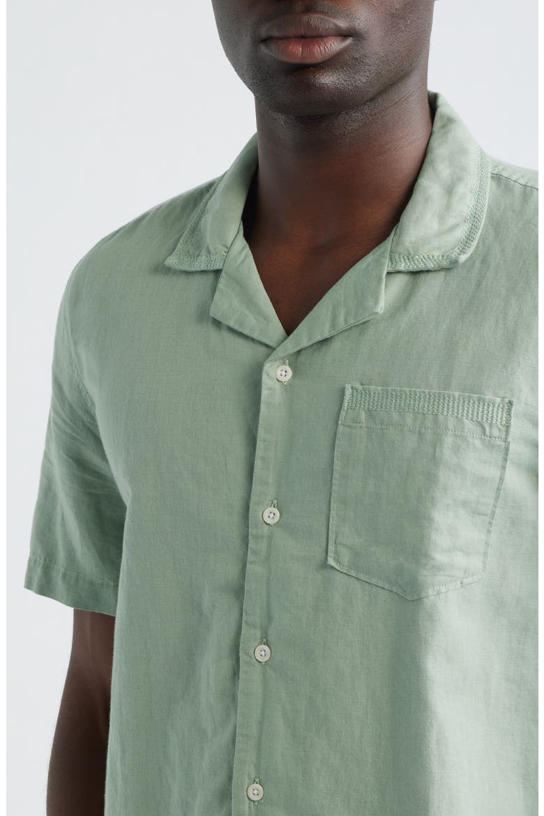 Foster Linen & Cotton Camp Shirt, Alternate, color, FADED MOSS