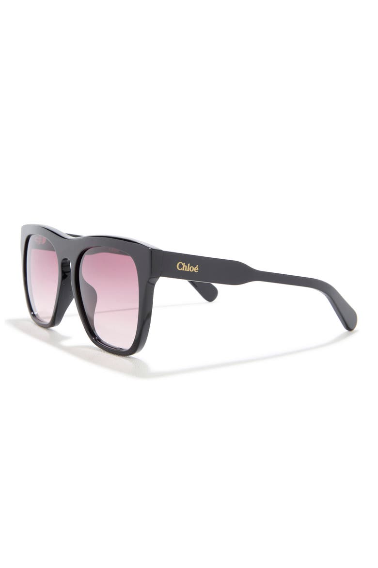56mm Square Sunglasses, Alternate, color, BLACK BLACK RED