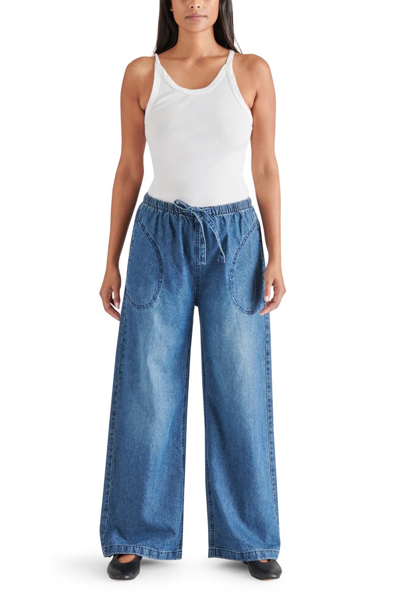 Steve Madden Wide Leg Pull-On Jeans, Alternate, color, Dakota Wash