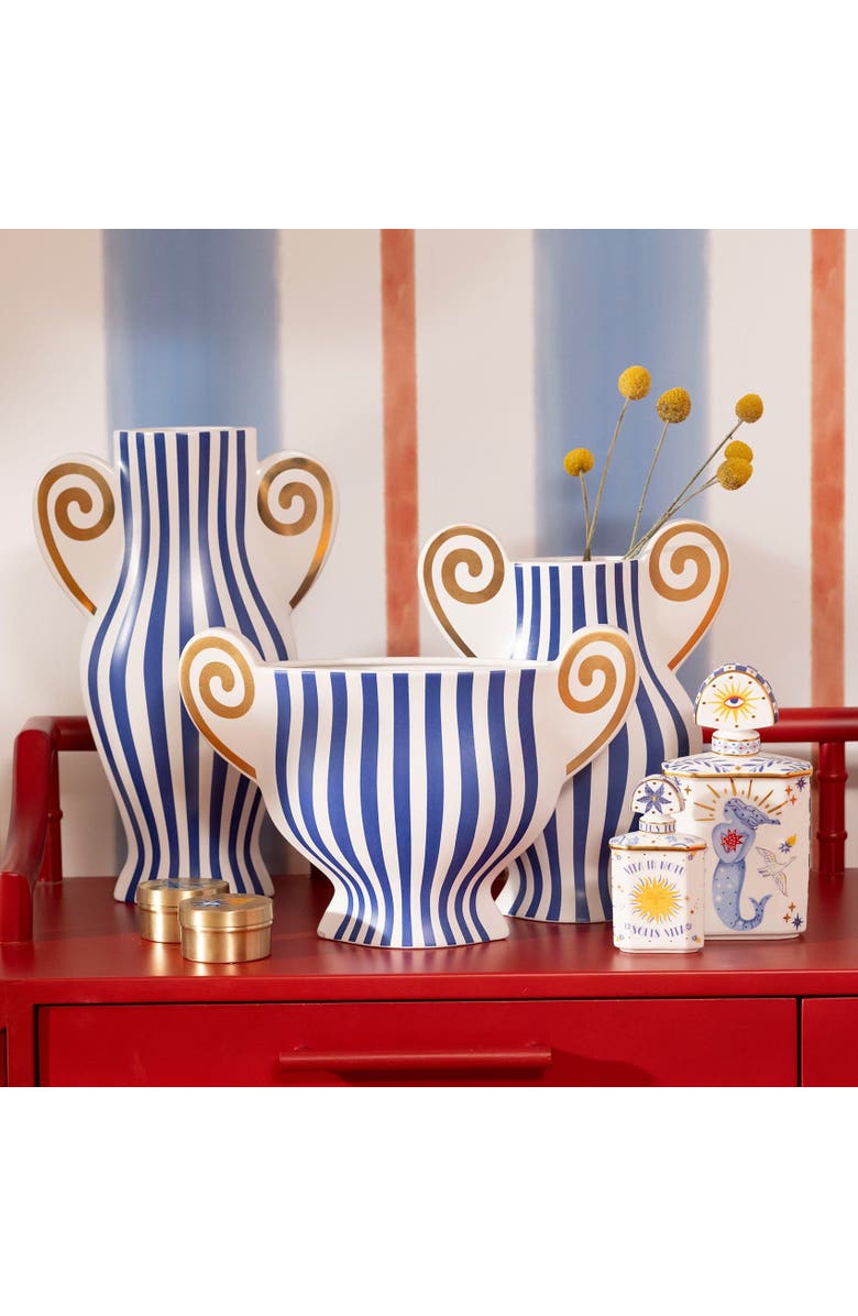 Zsa Zsa Zsu Longhu Ceramic Vase 14 In, Alternate, color, Blue