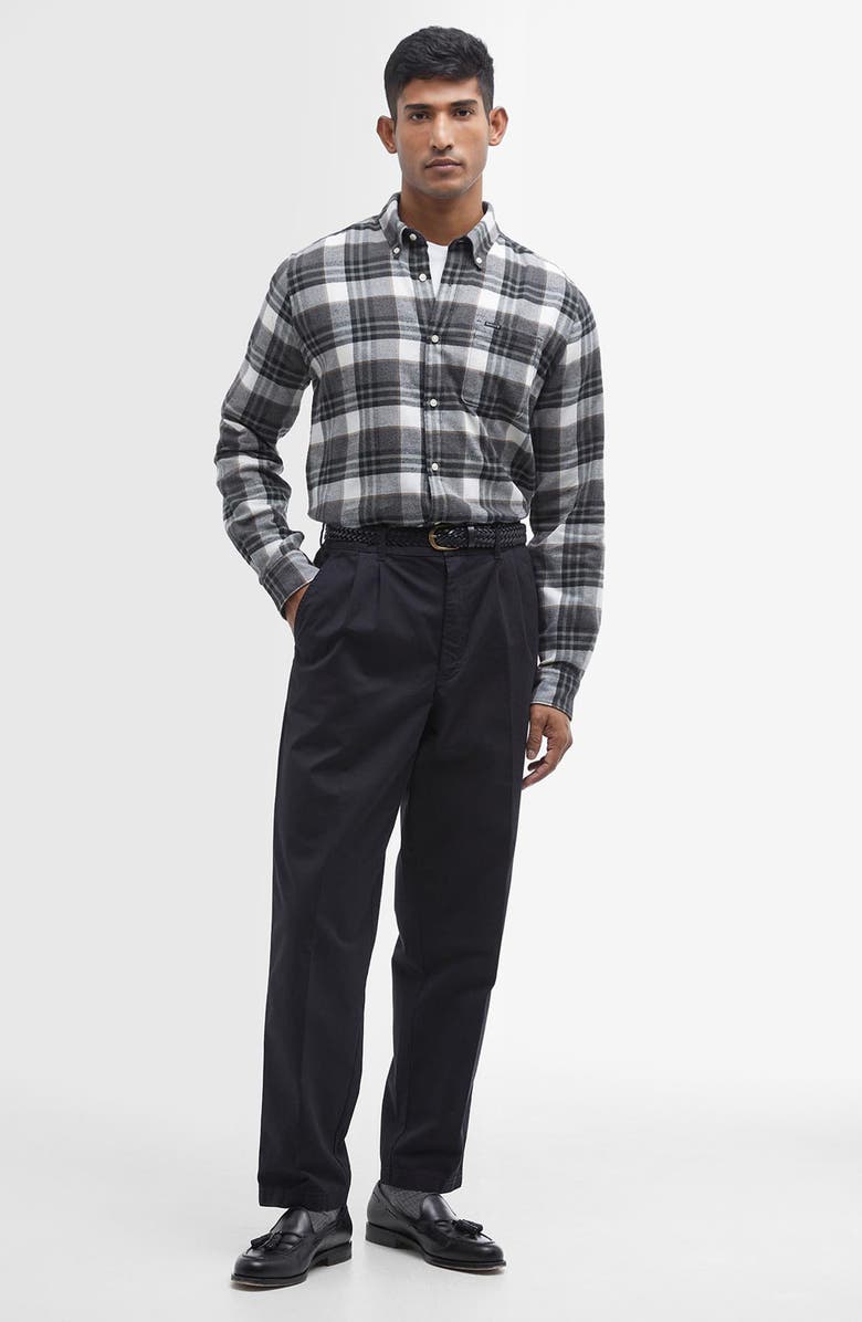 Barbour Fallbay Tailored Fit Flannel Button-Down Shirt, Alternate, color, 