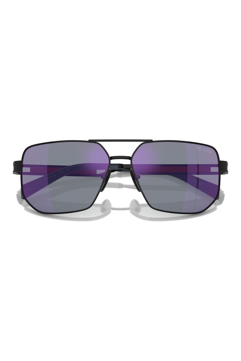 59mm Pilot Sunglasses, Alternate, color, MATTE BLACK