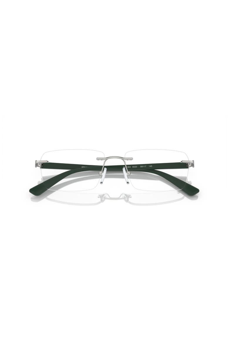 56mm Rectangle optical glasses, Alternate, color, Silver
