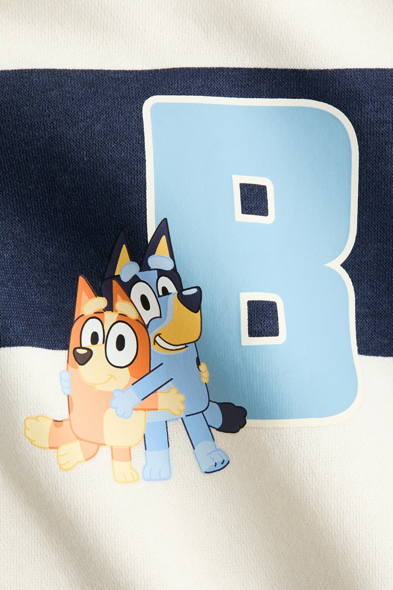 Oversized Printed Sweatshirt, Alternate, color, Navy blue/Bluey