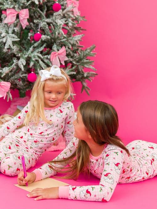Rufflebutts Softsnooze Girls Ruffle Long Sleeve Pajama Set In Pink