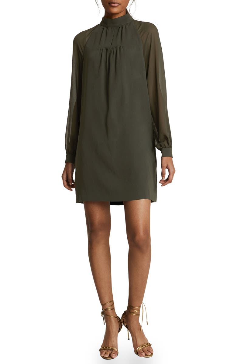 Reiss Leah High Neck Long Sleeve Shift Dress, Main, color,
