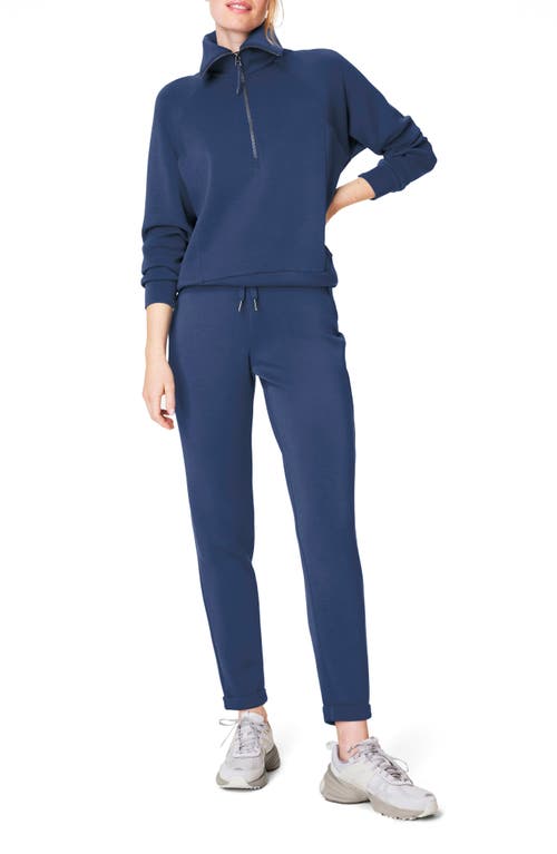 Spanx Airessentials Half Zip In Faded Indigo