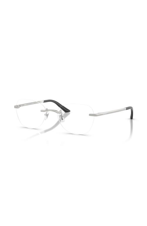 Versace 55mm Irregular Optical Glasses In Silver