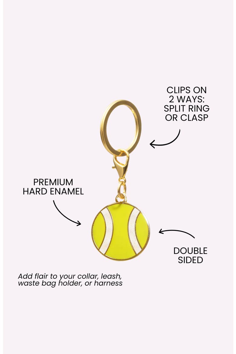 Tennis Ball Pet Collar Charm, Alternate, color, Tennis Ball