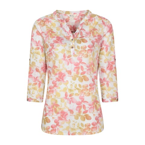 Petra Leaf Print 3/4 Sleeve Blouse