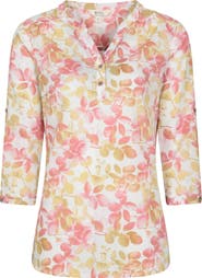 Mountain Warehouse Petra Leaf Print 3/4 Sleeve Blouse