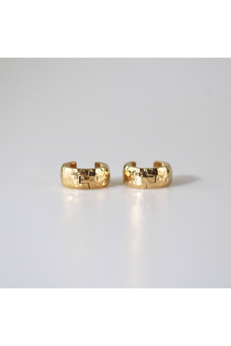 Hammered Small Hoops, Alternate, color, Gold
