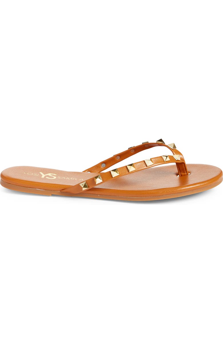 Yosi Samra Rivington Stud Flip Flop, Alternate, color, Cognac