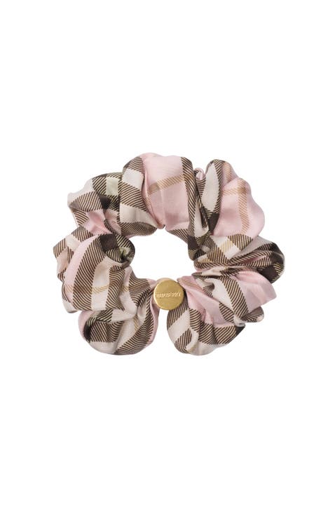 Check Silk Scrunchie