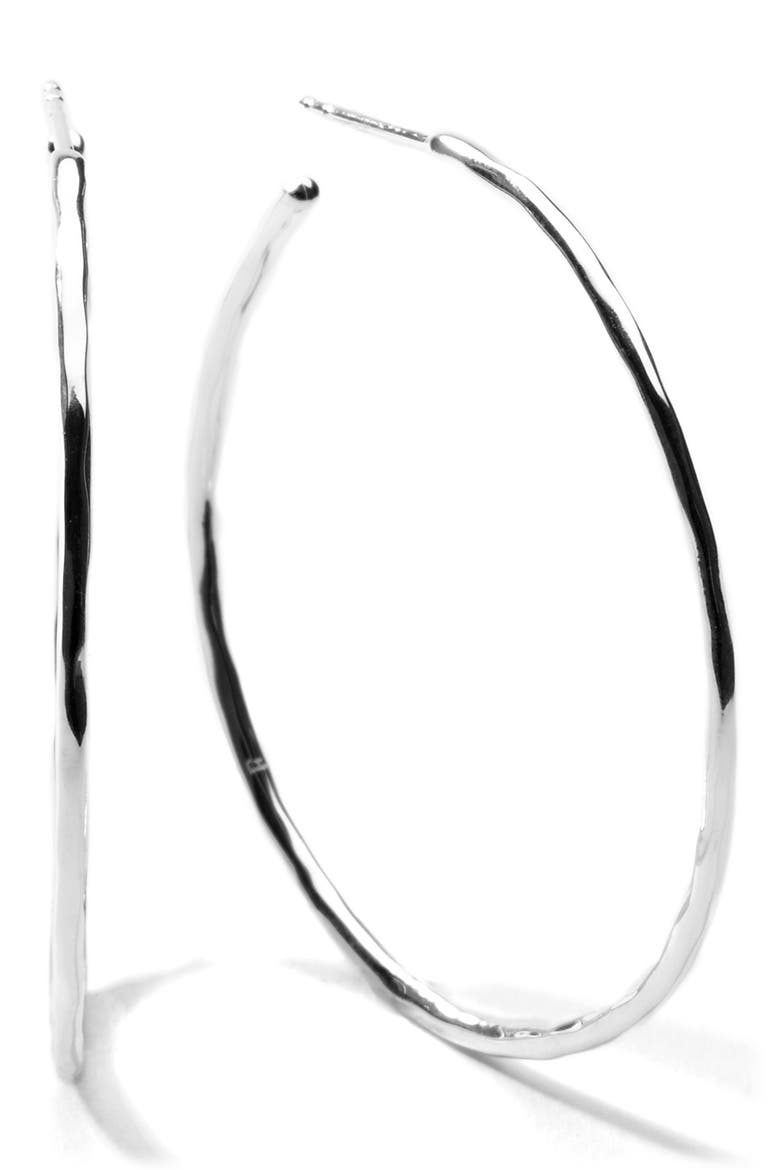 Shiny Squiggle Hoop Earrings, Alternate, color, SILVER