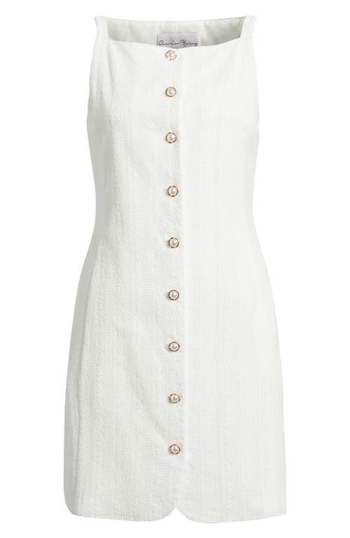 CHARLES HENRY CHARLES HENRY TEXTURED STRIPE COTTON MINIDRESS