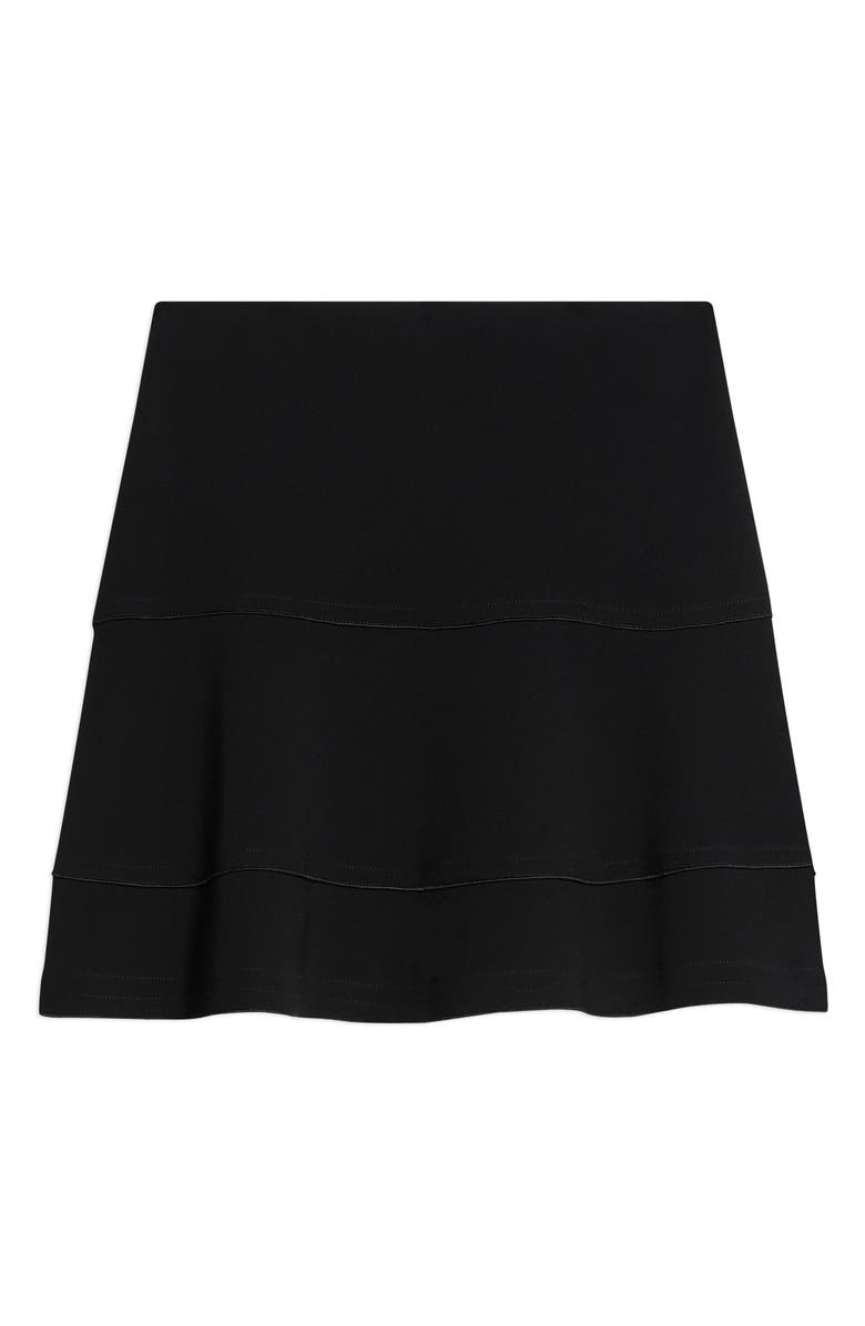 Theory Lapped Seam Miniskirt, Alternate, color, Black