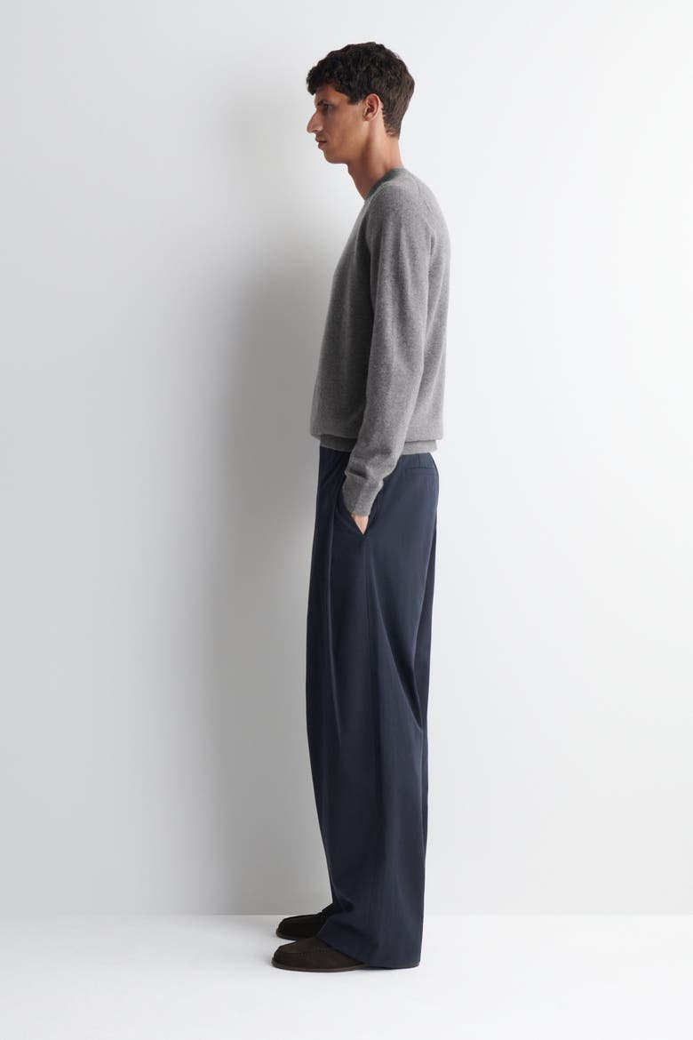 Pure Cashmere Crew-neck Sweater, Alternate, color, GRAY MÉLANGE