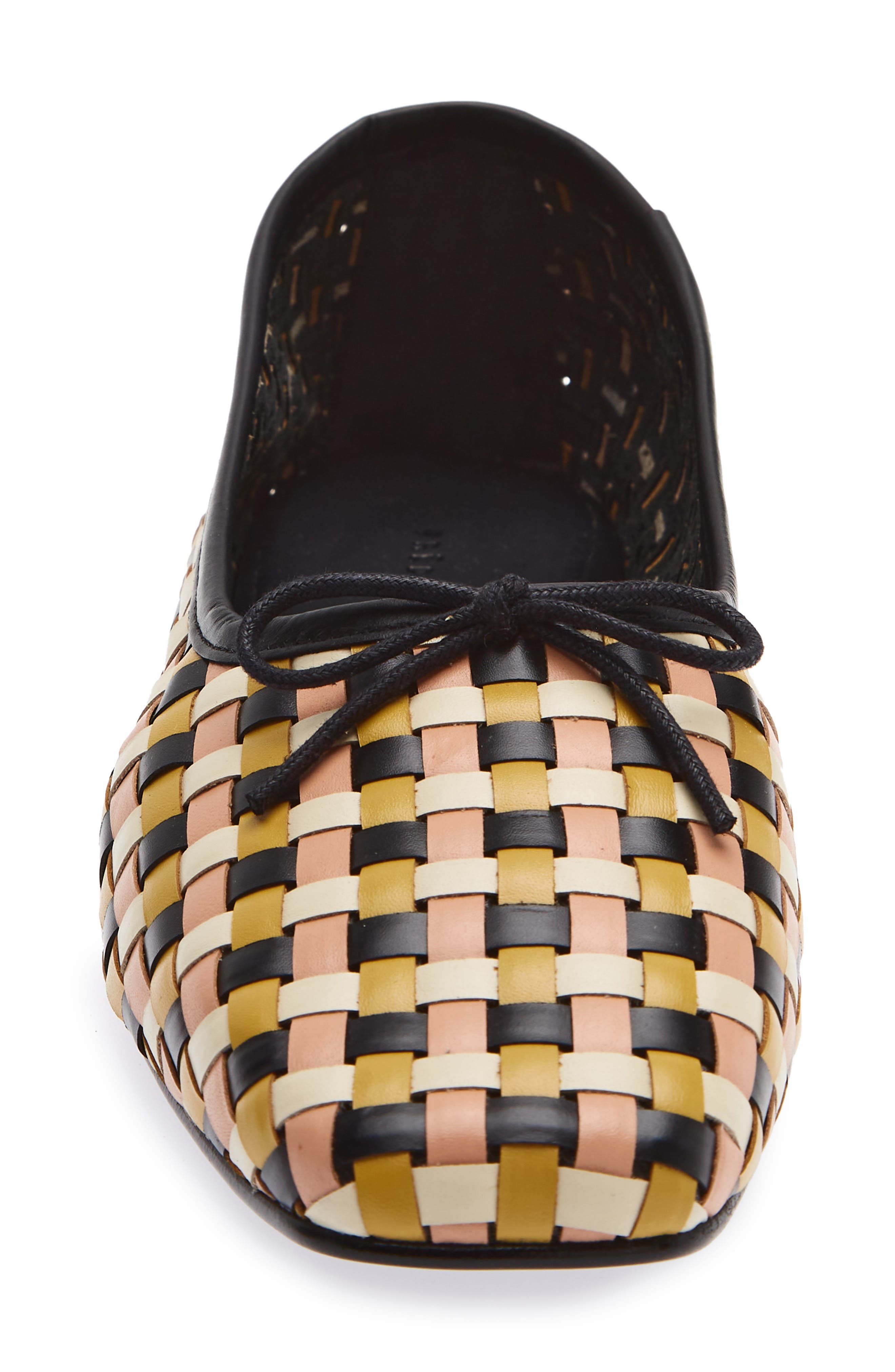 Jada Woven Square Toe Ballet Flat, Alternate, color, MANGO MULT WOVEN CALF