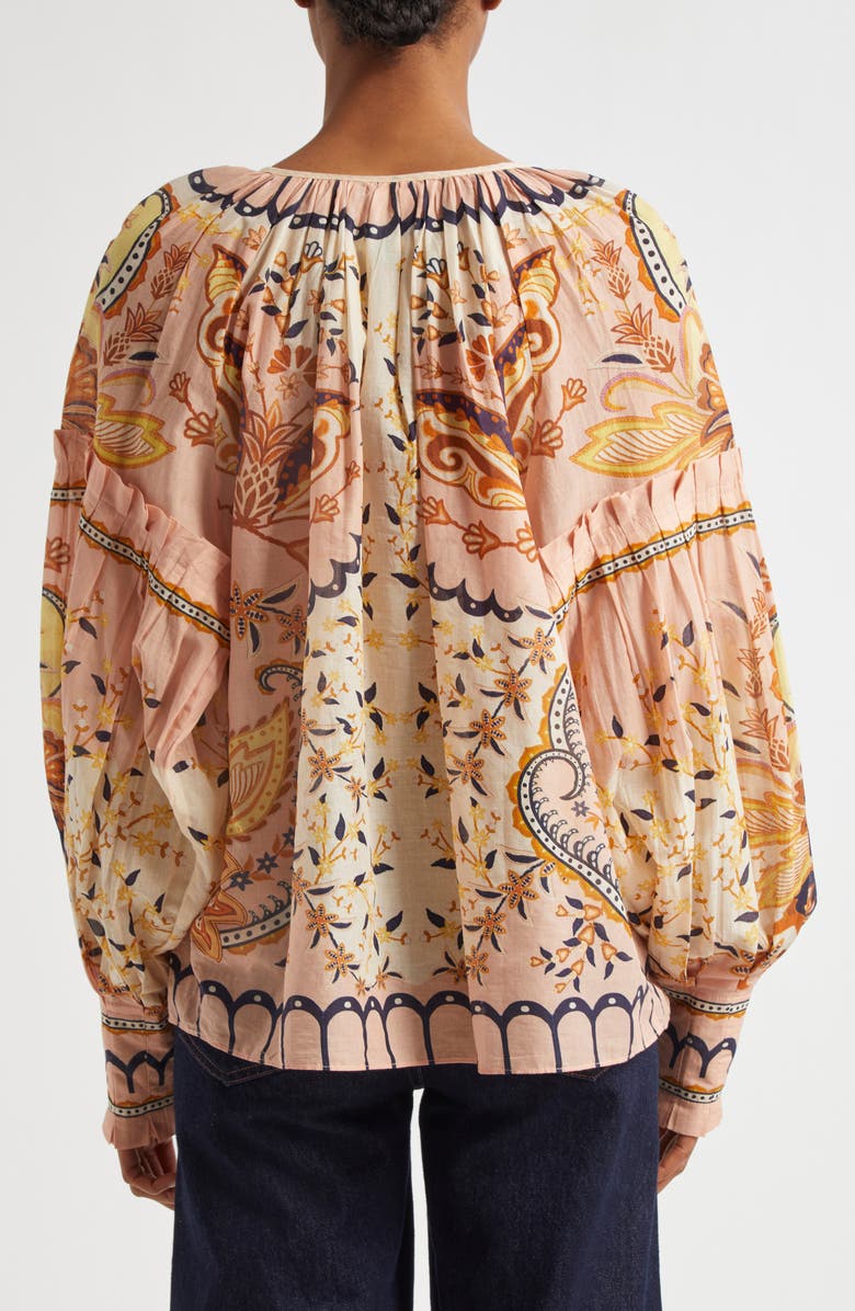 FARM Rio Jaipur Floral Print Poet Blouse, Alternate, color,