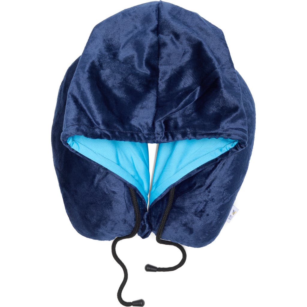 Wolf Essentials Hooded Neck Pillow In Navy